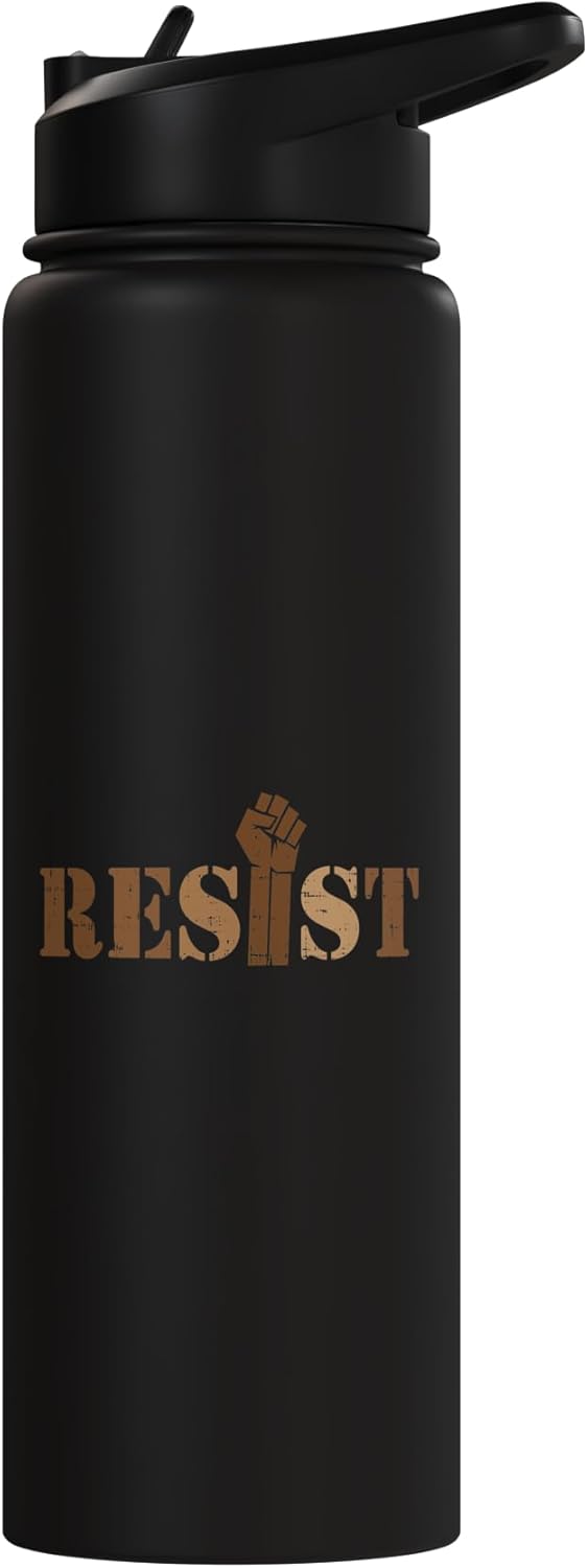 Botella agua acero inox aislada BLM negro
