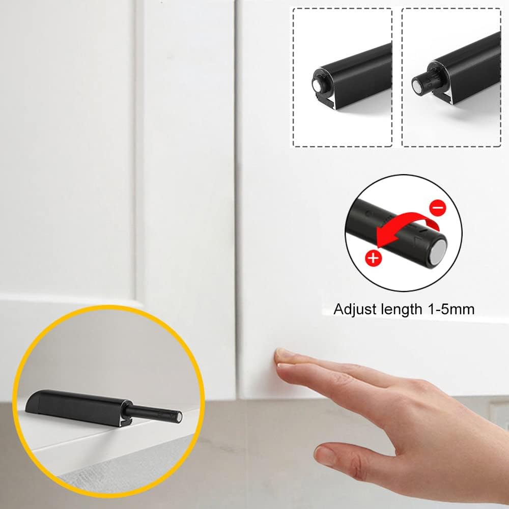 Set 4 Cierres Magnéticos para Cajón Cocina Negro
