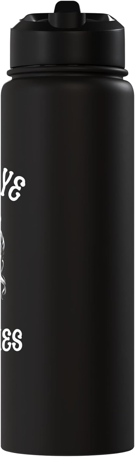 Botella de agua acero inoxidable con calavera y gafas sin BPA