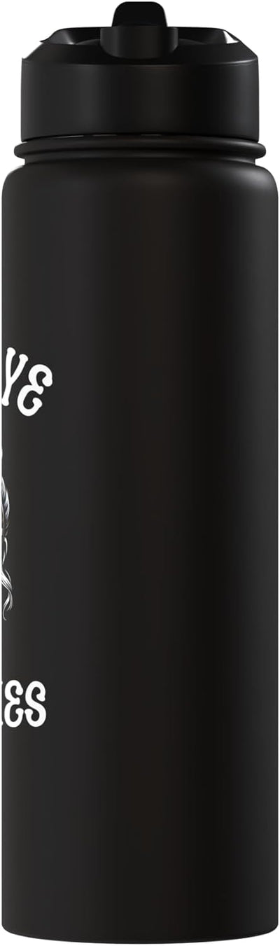 Botella de agua acero inoxidable con calavera y gafas sin BPA