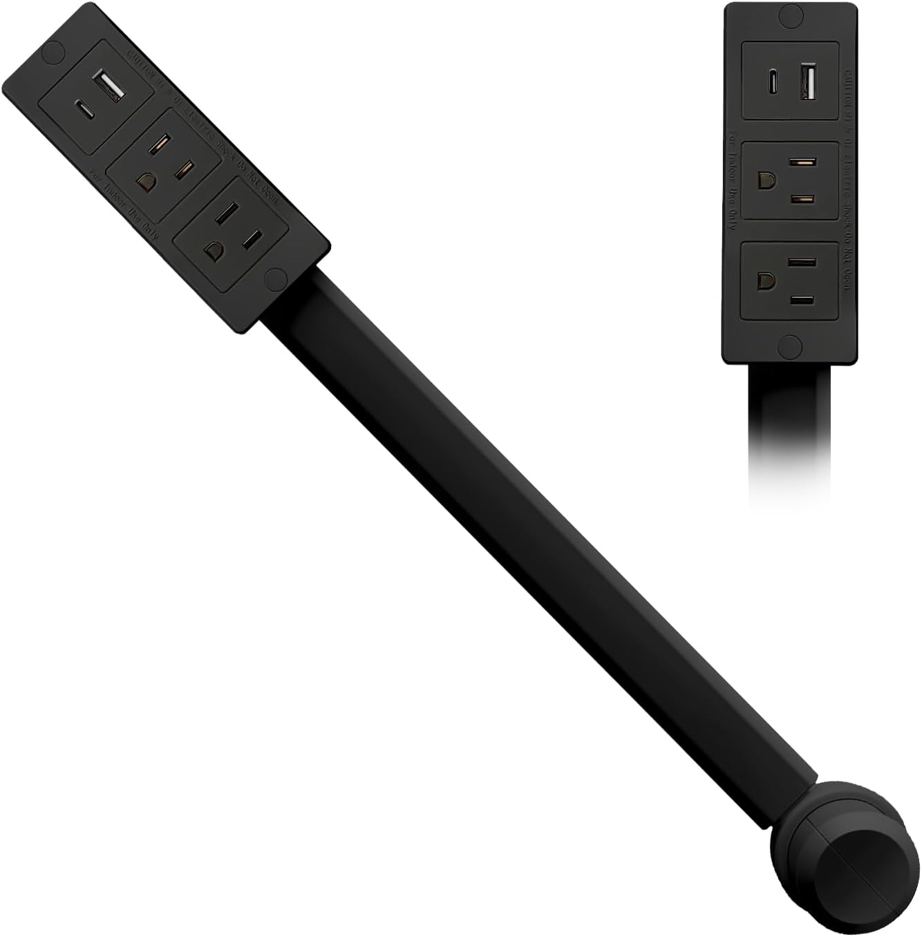 Extensor tomacorriente USB-A/C 2 salidas CA 44pulg negro