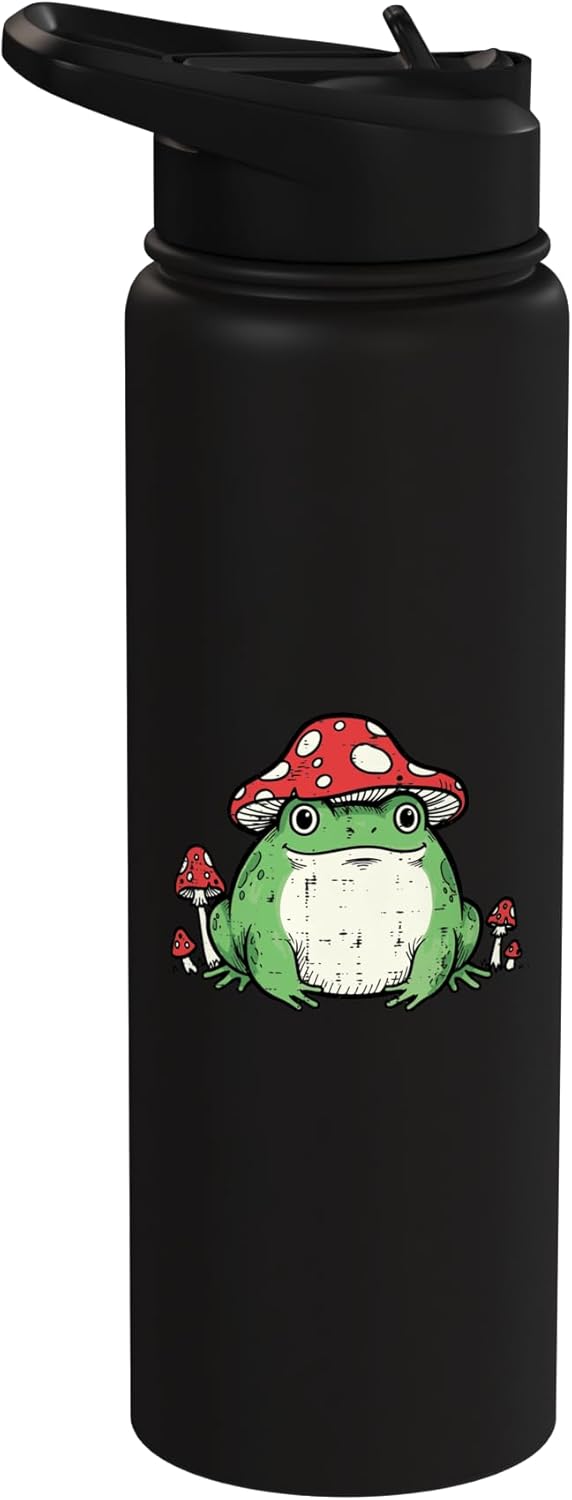 Bebida de agua acero inoxidable con sombrero de hongo kawaii