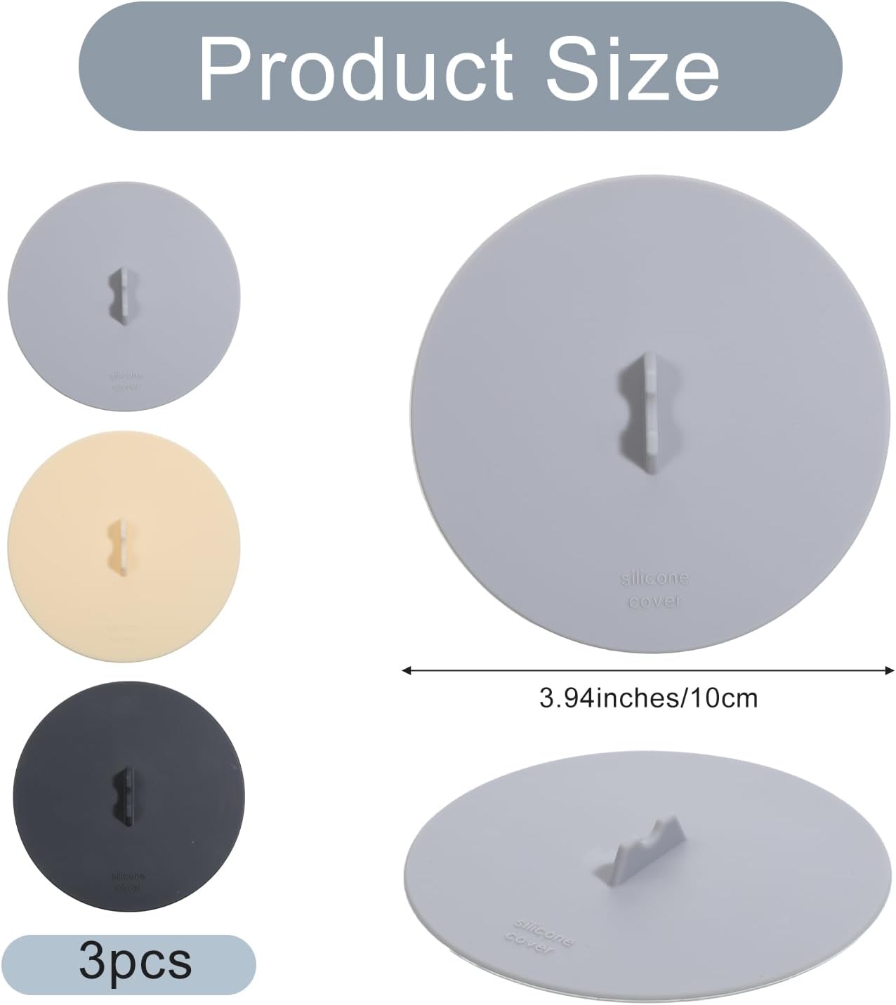3 Pzas Tapas Silicona Tazas Herméticas Reutilizables
