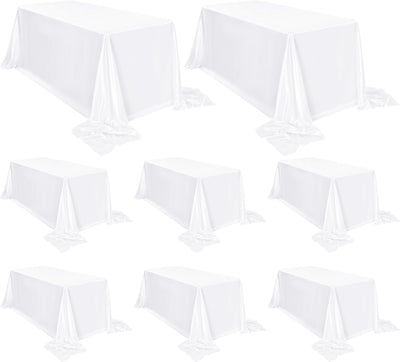 Set 18 Manteles Plateados Satinados 90x156pulg y 120pulg Bodas