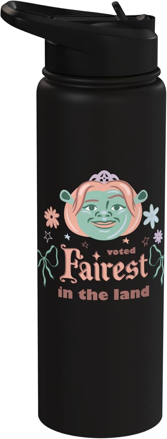 Bottella de agua acero inoxidable aislada Shrek