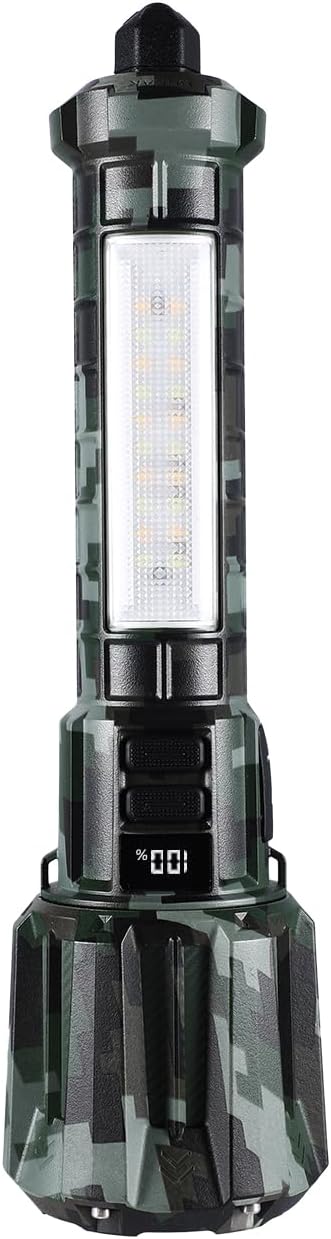 Linterna recargable 10000 lúmenes USB-C 6 modos zoom camping