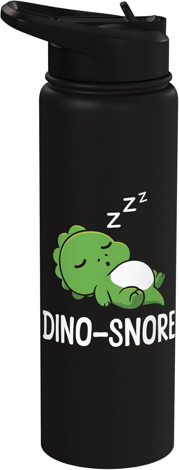 Botella de agua aislada sin BPA con diseño de dinosaurio