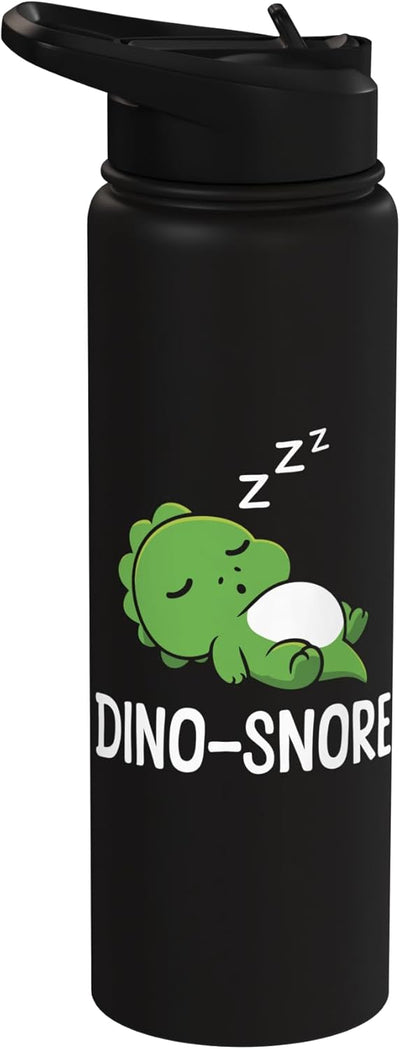 Botella de agua aislada sin BPA con diseño de dinosaurio