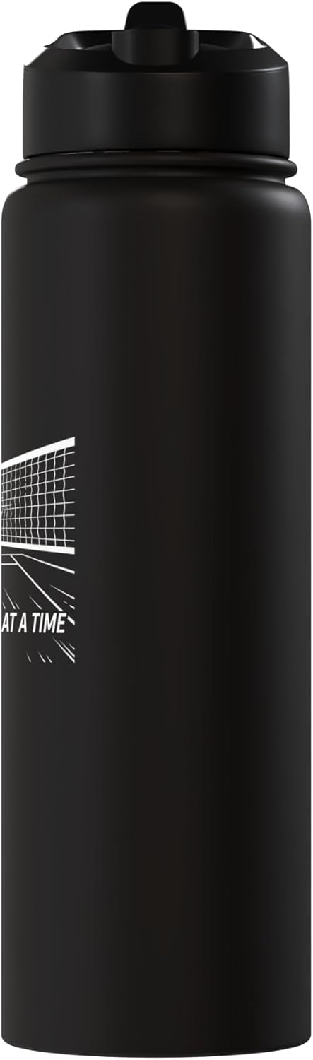 Botella de agua acero inoxidable aislada meme spiker volleyball