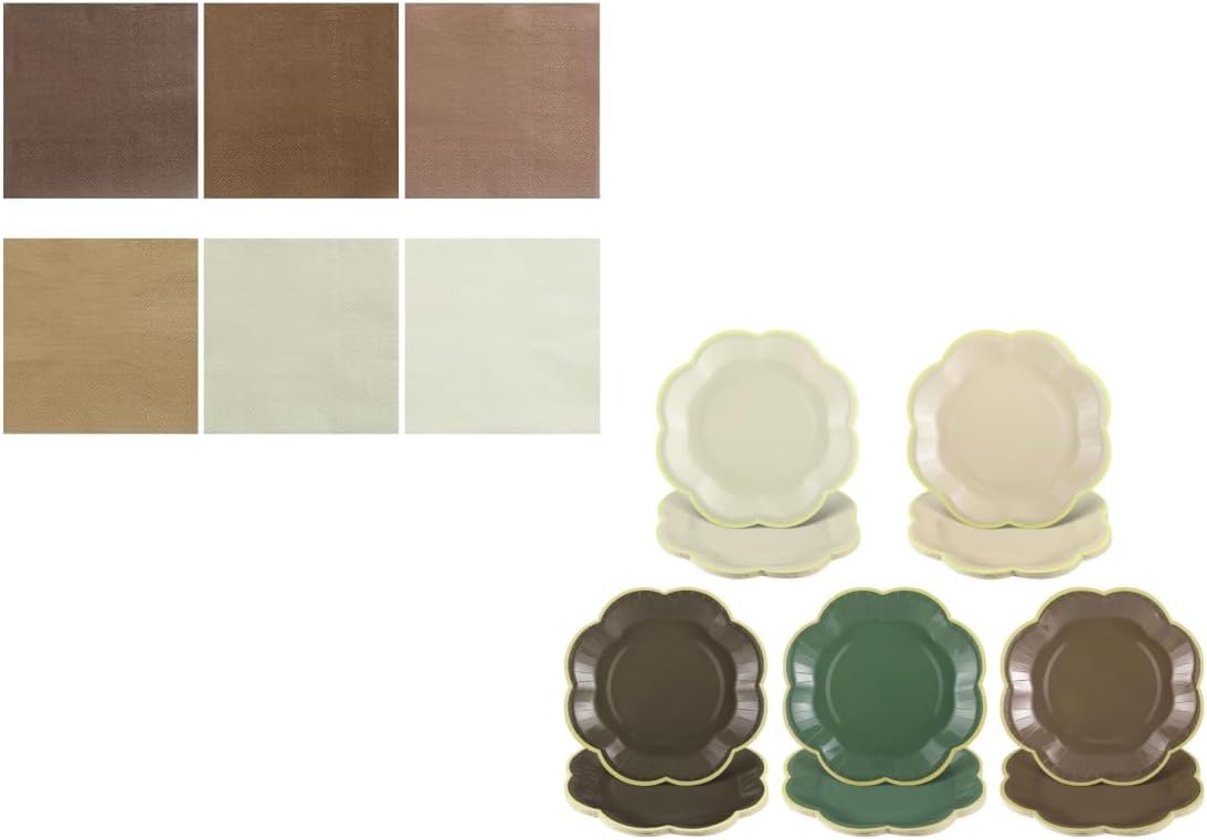 Servilletas boho y platos de fiesta para bebé con motivos woodland