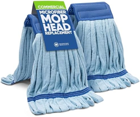 Cabezal trapeador microfibra azul paquete 2 lavable industrial