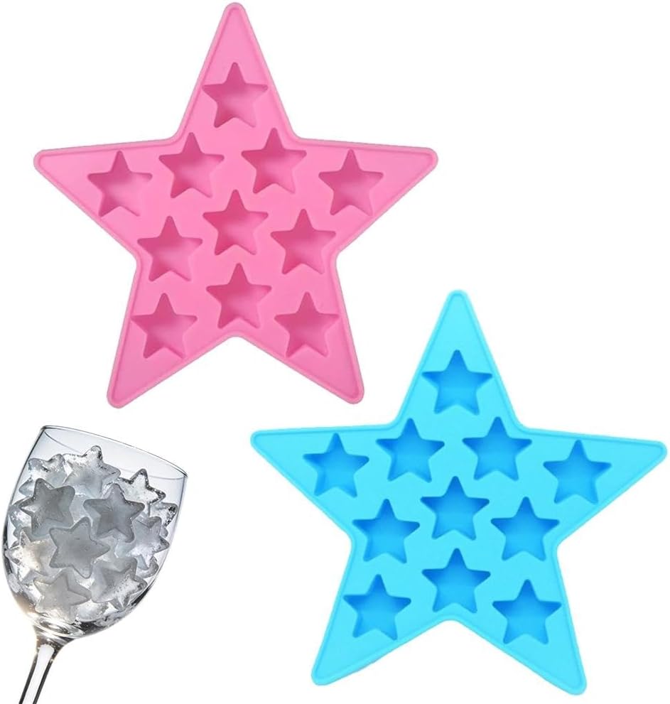 Bandeja de silicona fría para cubos de hielo en forma de cinco estrellas
