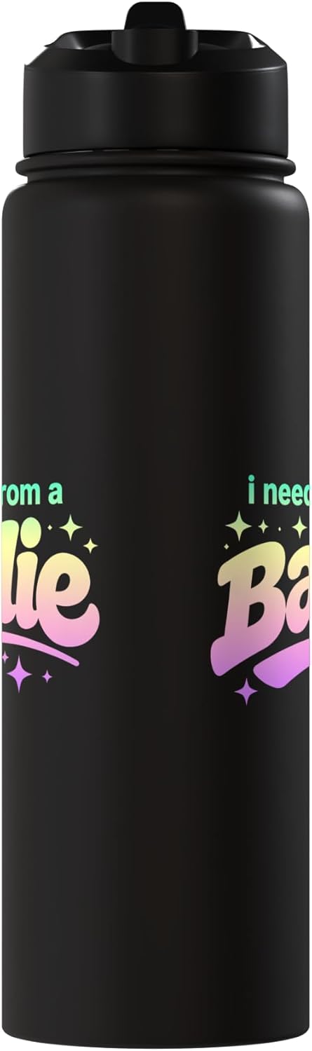 Bottella de agua acero inoxidable aislada con abrazos de baddie