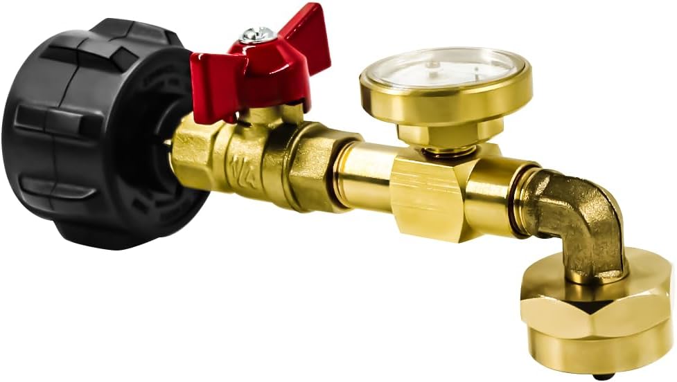 Adaptador propano 20lb a 1lb con válvula y medidor para parrilla