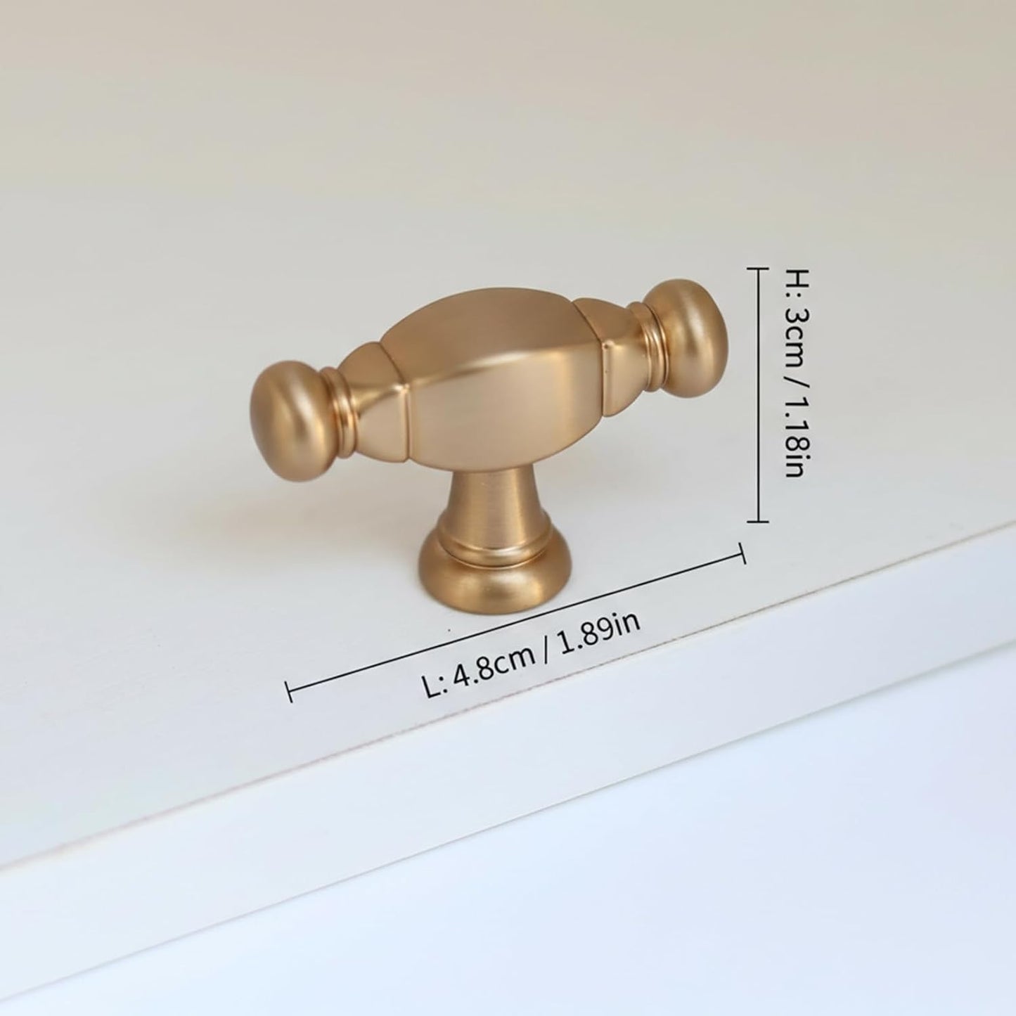 Pomos barra bronce champán forma T tiradores muebles