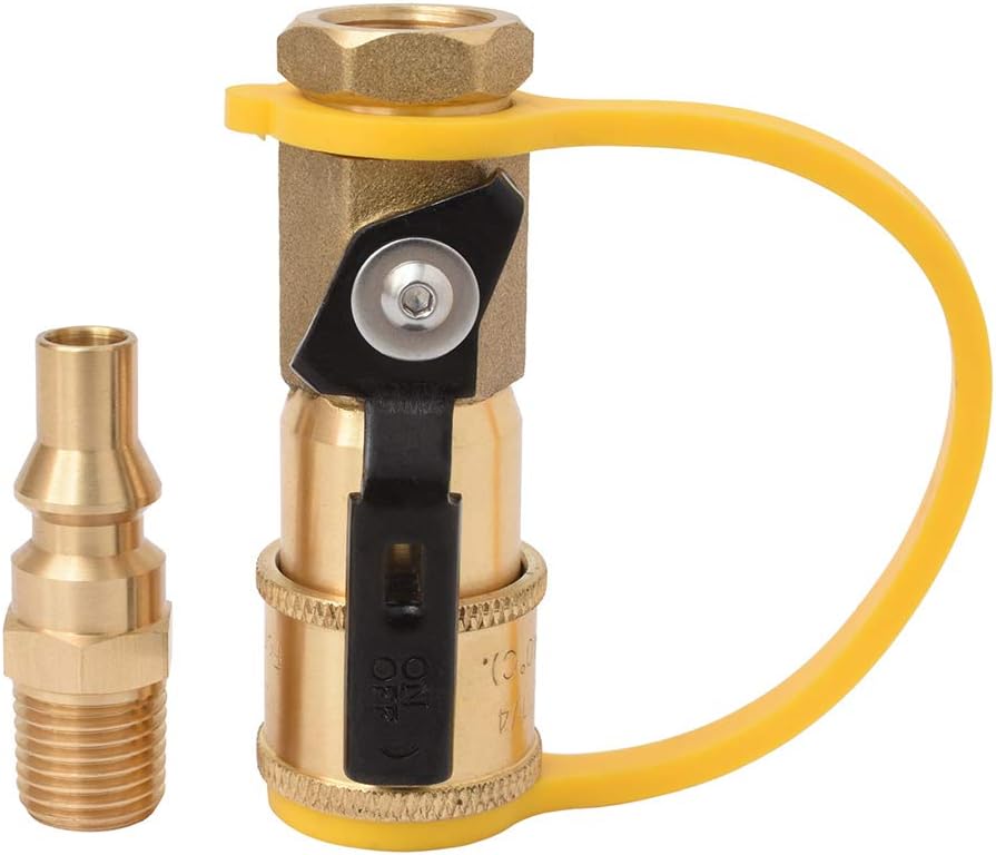 Adaptador propano RV 1/4pulg con válvula cierre