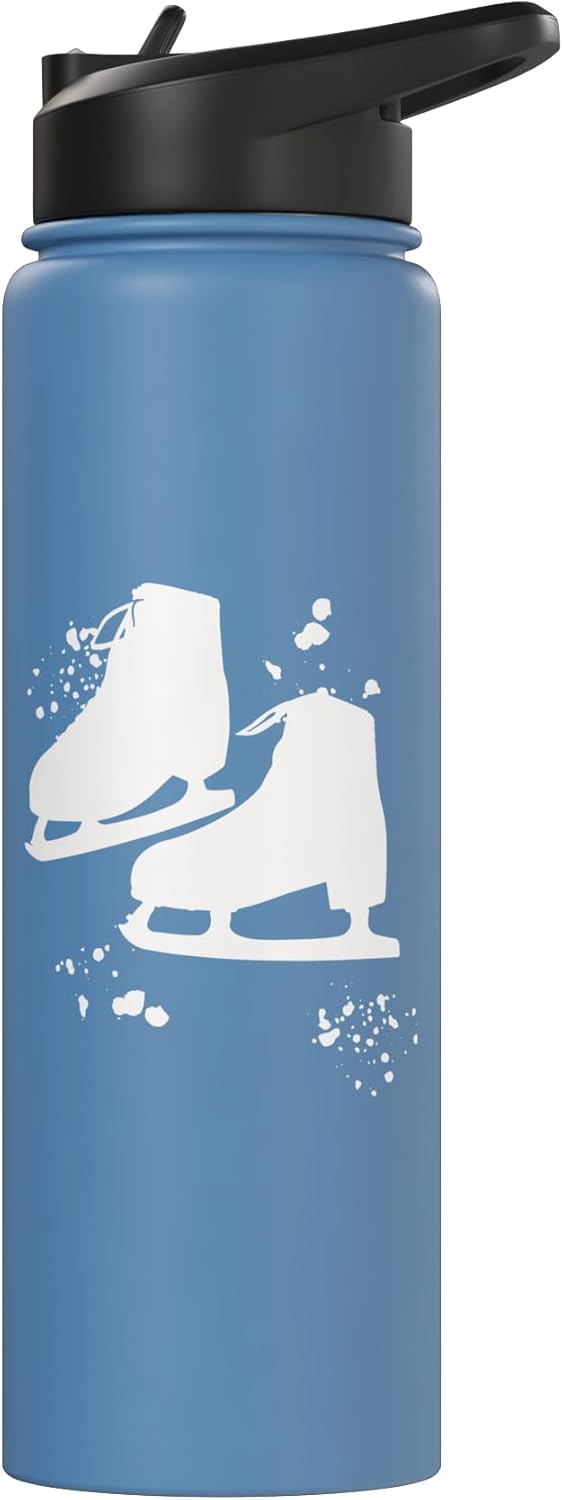 Botella de agua acero inoxidable aislada para patinaje artístico colorida