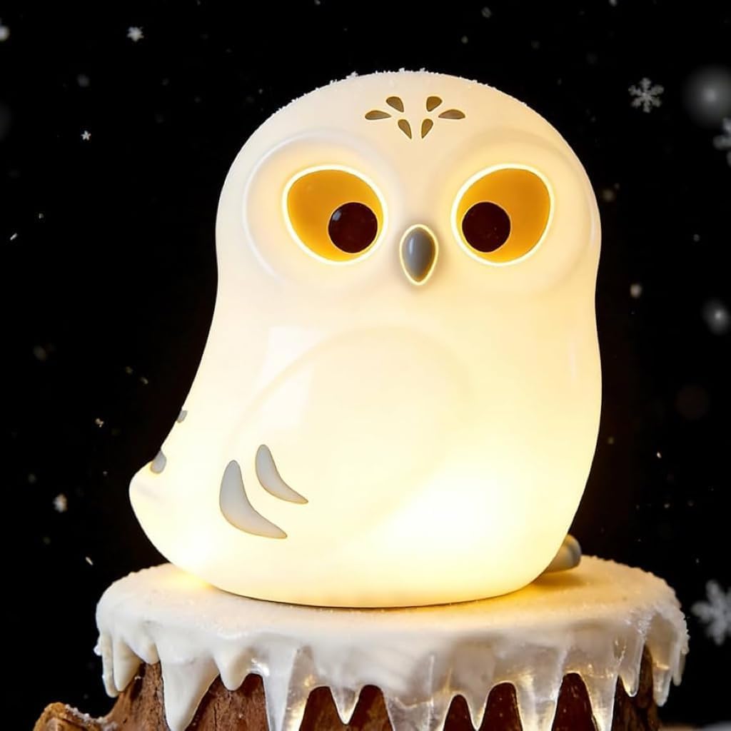 Luz Nocturna Búho Blanco Regulable Recargable para Niños