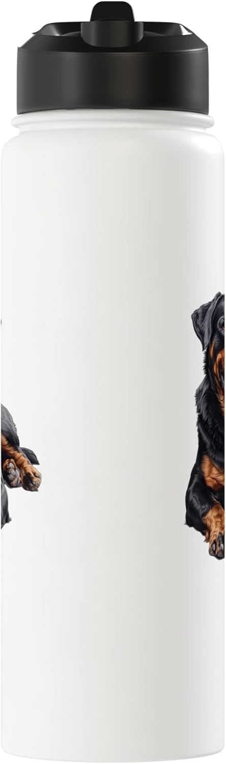 Botella de agua aislada acero inoxidable Rottweiler