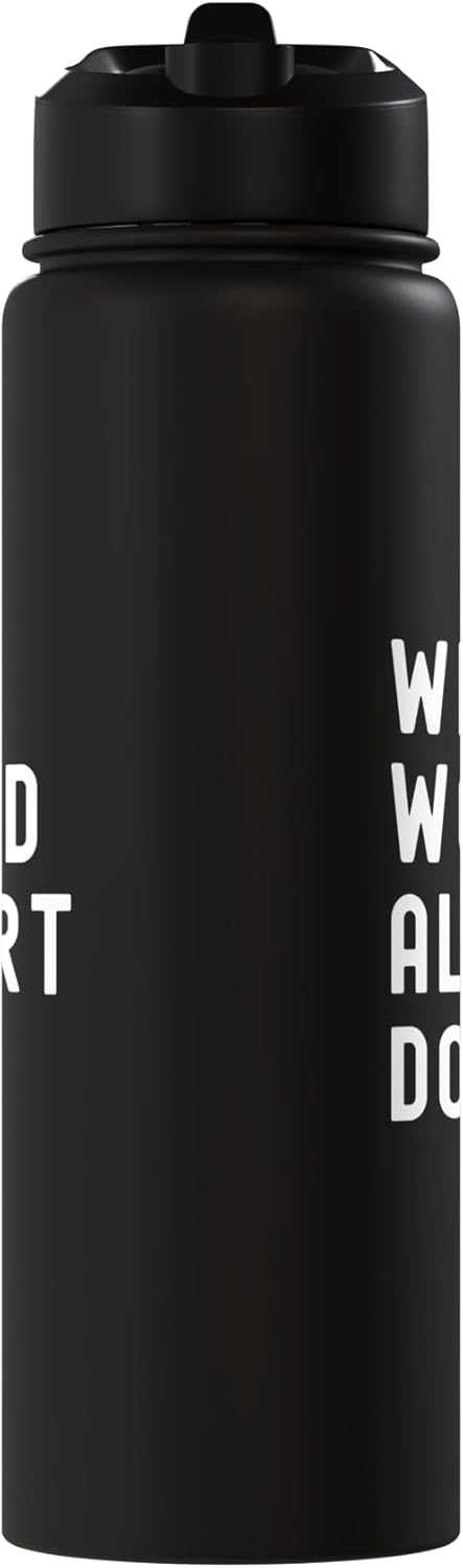 Botella de agua acero inoxidable aislada What Would Albert Do