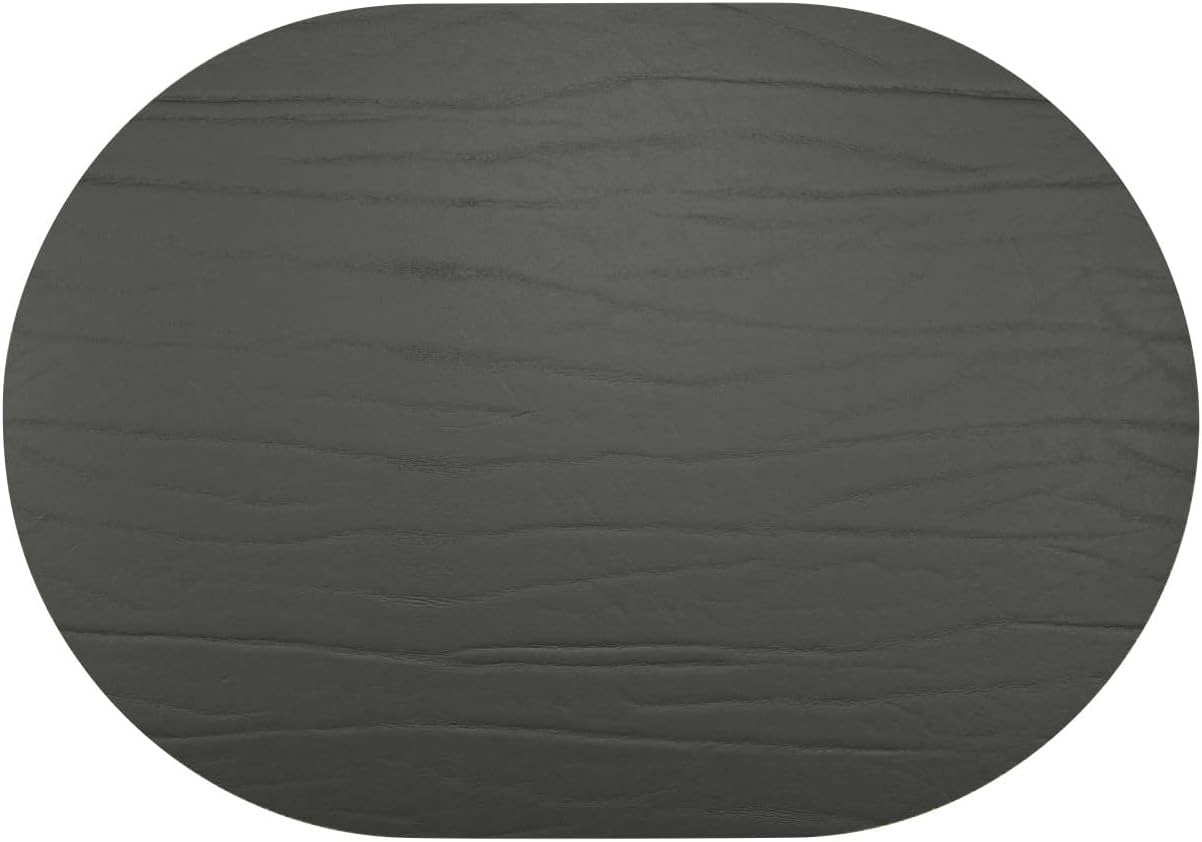 Set 4 Alfombrilla Mesa Cuero Negro Oval 13.3x16.5