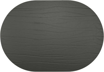 Set 4 Alfombrilla Mesa Cuero Negro Oval 13.3x16.5