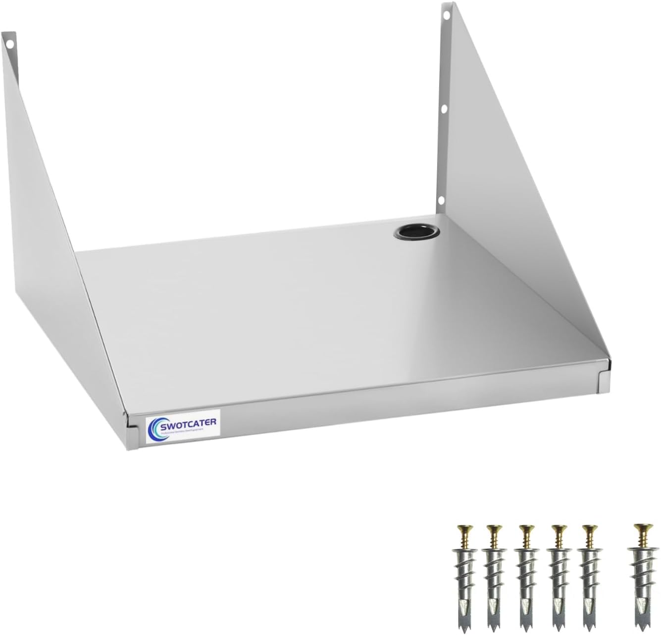 Estante acero inox microondas 15x20pulg resistente 180lb