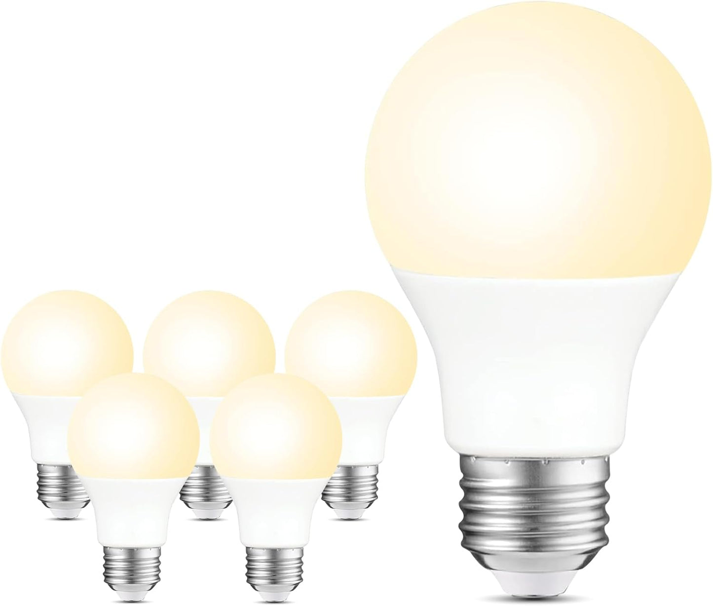 Bombilla LED A19 regulable 8W 2700K base E26 pack 6