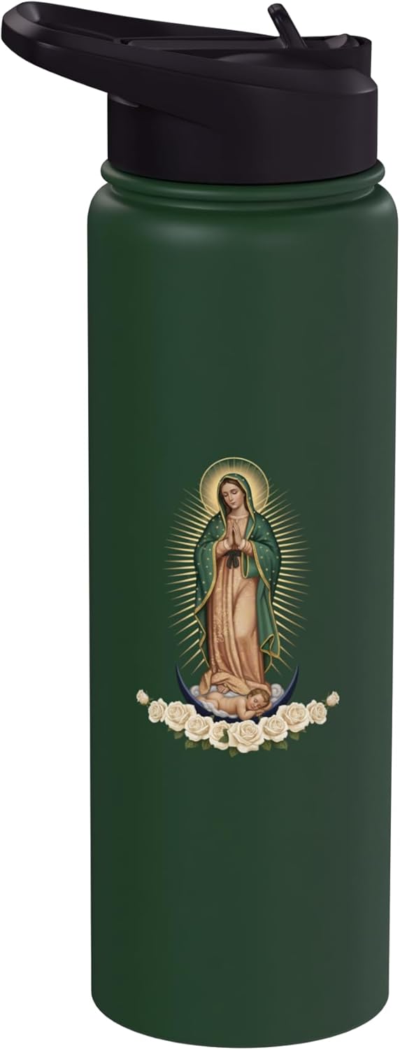 Botella agua acero inox aislada Virgen de Guadalupe