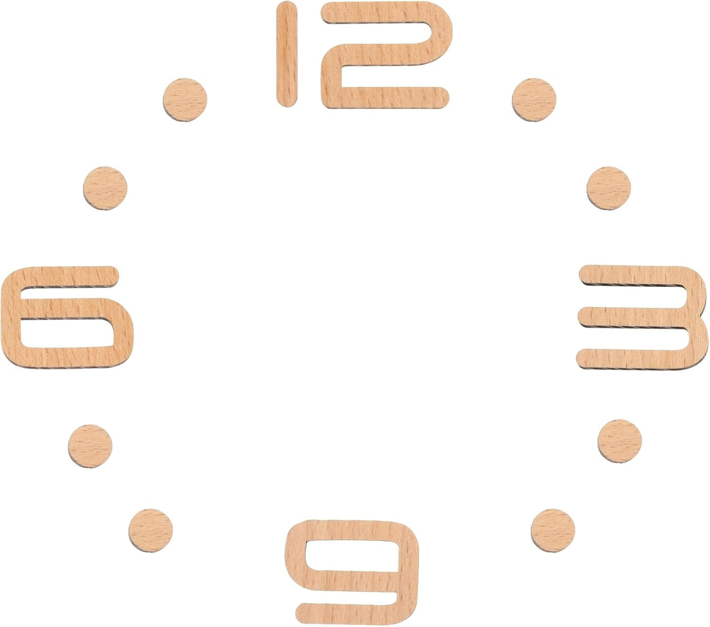 Kit números reloj madera autoadhesivos para bricolaje