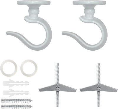 Gancho techo para luces y candelabros metal 2uds blanco