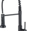 Grifo cocina negro rociador extraible 2 modos giro 360