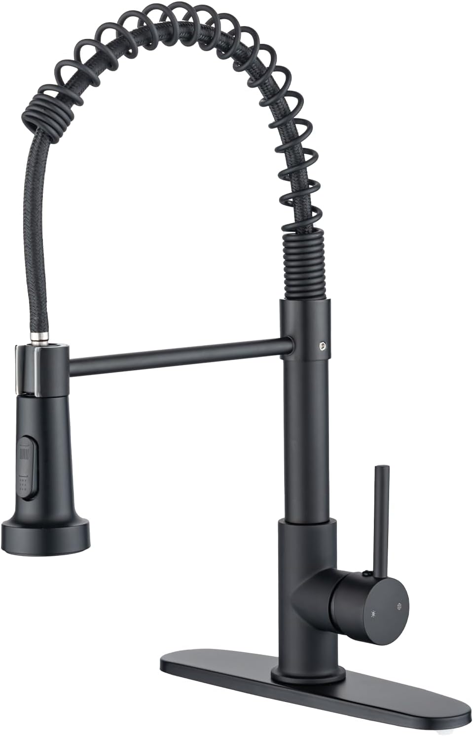 Grifo cocina negro rociador extraible 2 modos giro 360