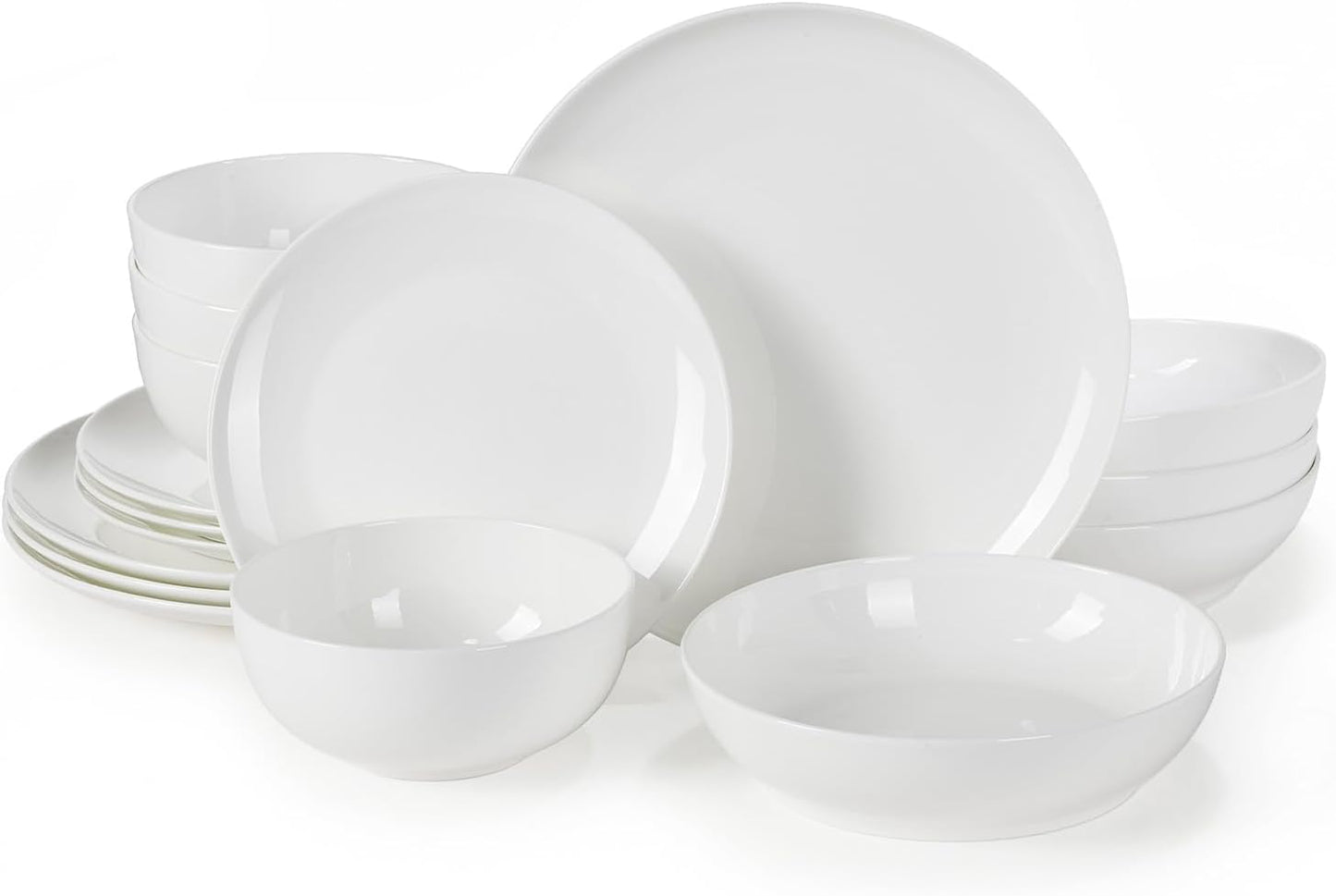 Set 16 Pzas Vajilla Porcelana Hueso Blanco Marfil