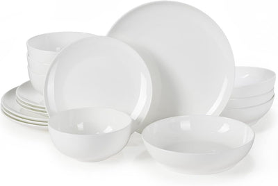 Set 16 Pzas Vajilla Porcelana Hueso Blanco Marfil