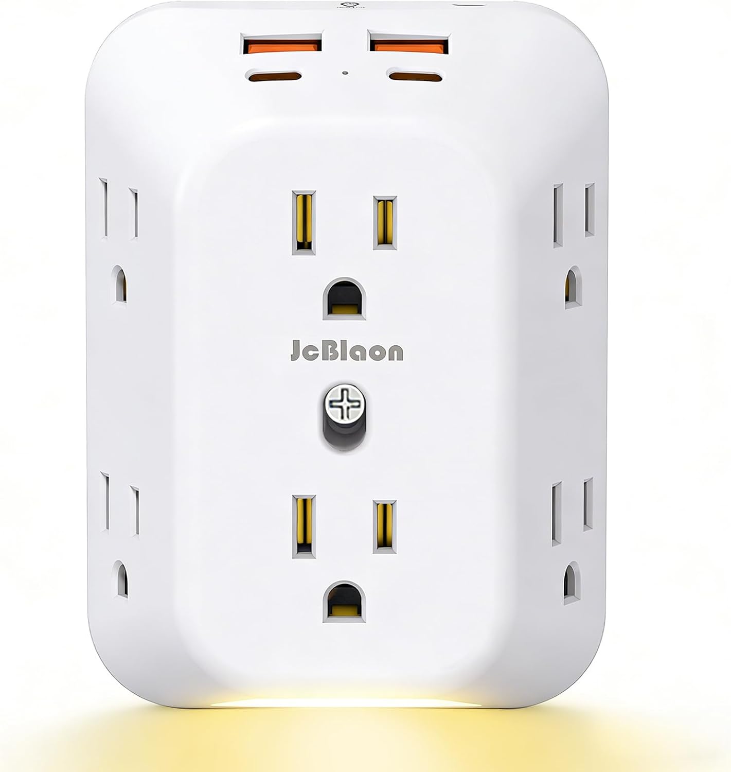 Extensor corriente 6 salidas con USB C y luz nocturna
