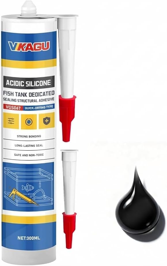 Sellador silicona acuario negro impermeable