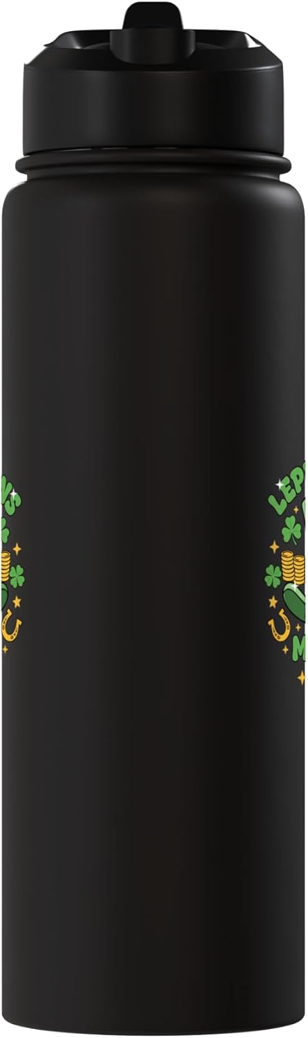 Botella de agua acero inoxidable aislada con forma de trébol