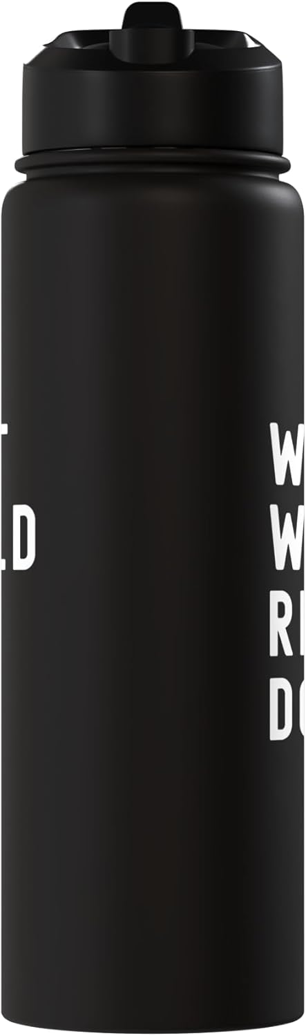 Botella agua acero inox aislada What Would Rie Do