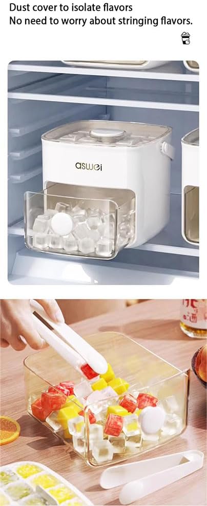 Molde de hielo de 48 cubos con tapa de silicona y asa