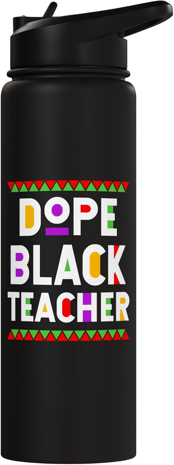 Botella de agua acero inoxidable sin BPA profesor negro orgulloso
