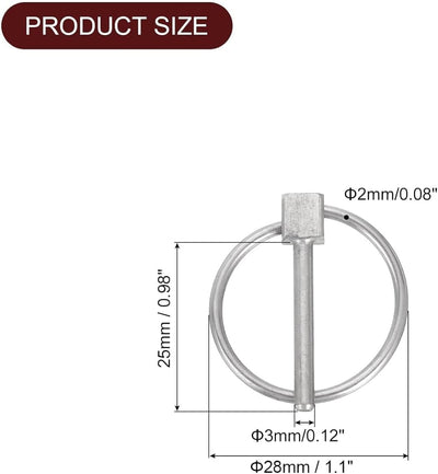 Pin de acero inox con anillo 1/8x1 4pzas para remolque