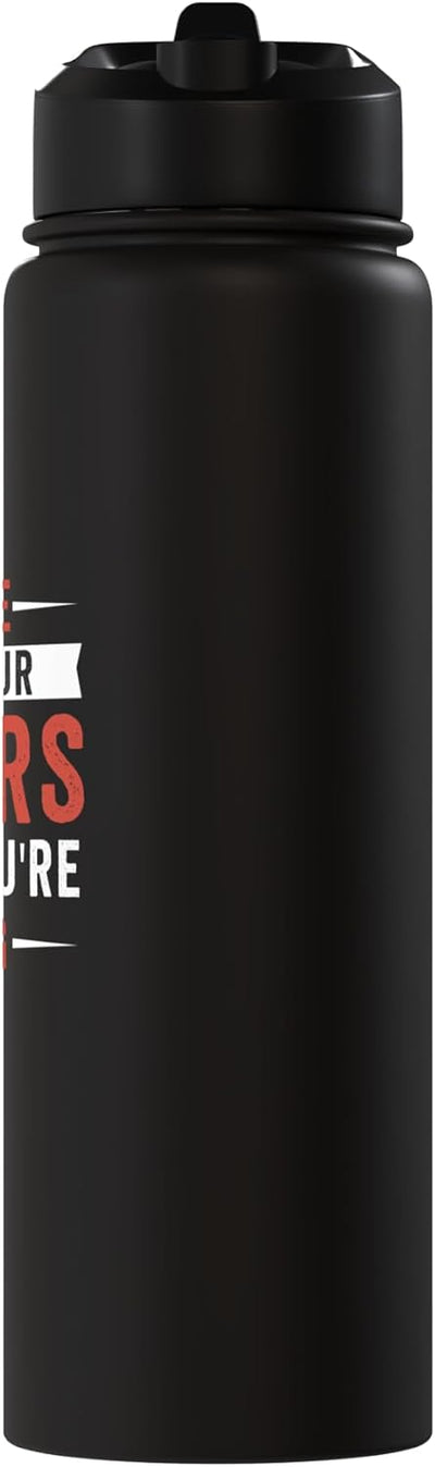 Botella de agua aislada de acero inoxidable Motivational Hustle