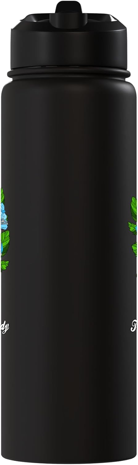 Botella agua aislada acero inox con diseño azul