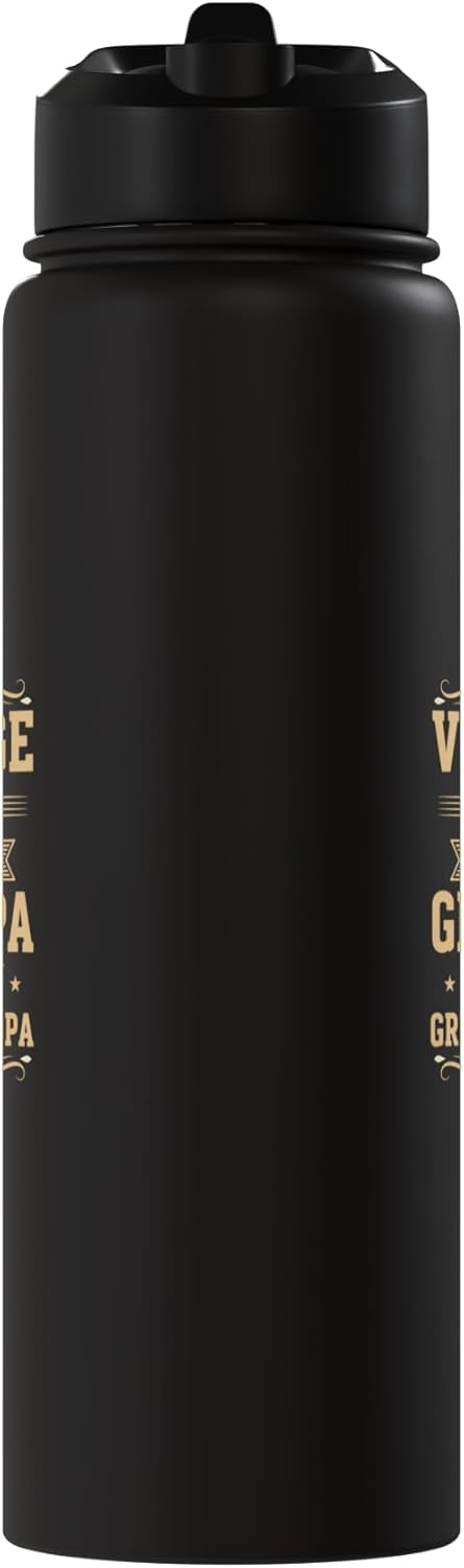 Botella agua acero inox aislada vintage para abuelo