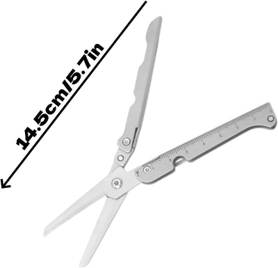 Tijeras plegables compactas con regla integrada para uso exterior