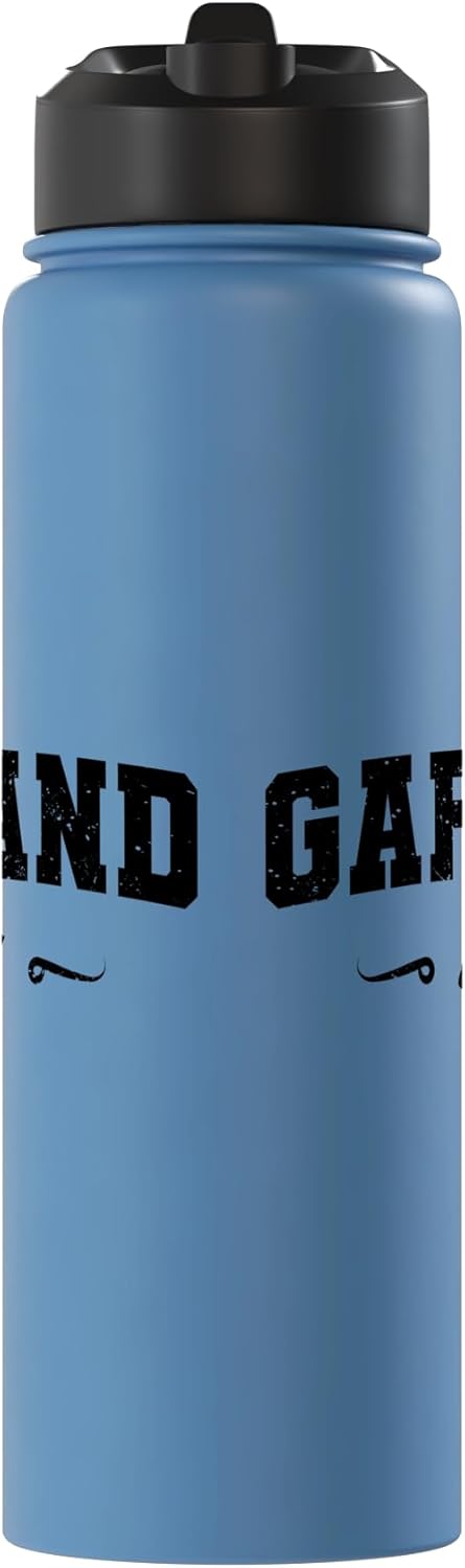 Bottella de agua acero inoxidable aislada retro Garland