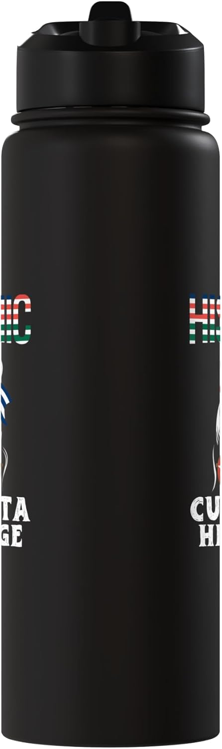 Botella agua acero inox cubana con bandera