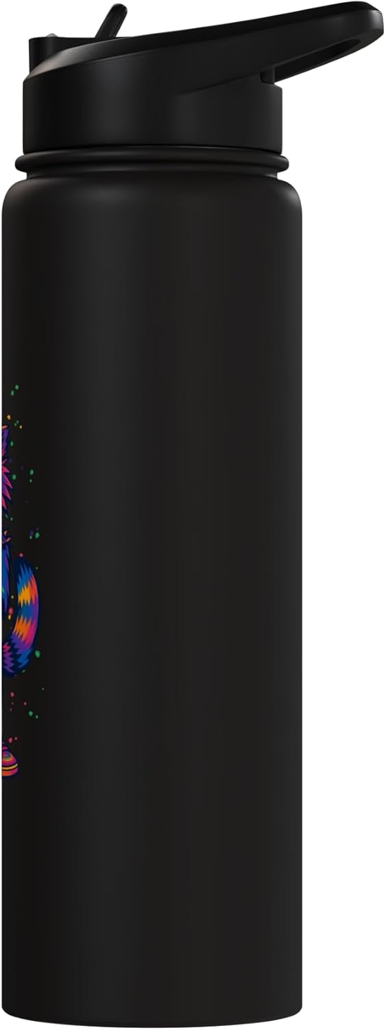 Botella agua acero inox aislada rock roll para adultos y niños