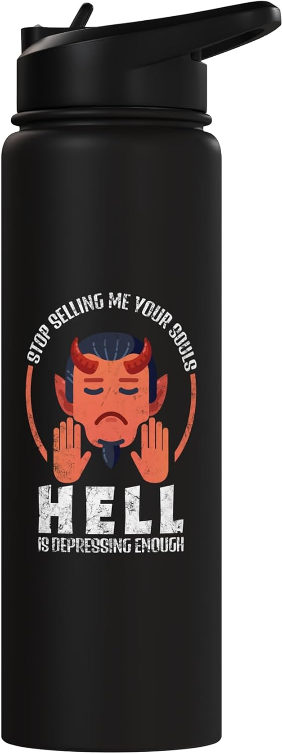 Botella de agua acero inoxidable insulada tema Satanás y Lucifer